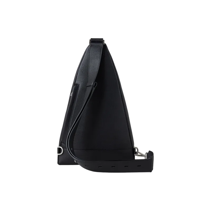 Mulberry Calfskin One Shoulder Crossbody Bag, Sling Bag Men's Black-2