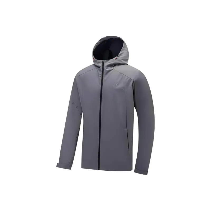 XTEP Variety Training Collection Trench Coat Men's Steel Iron Gray-0