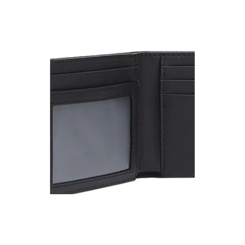 FENDI Calfskin Card Holder Wallet Men's Gray & Black-3