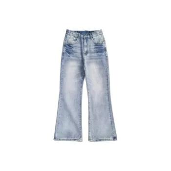LANGWEIZHE Jeans Unisex Black Gray Color
