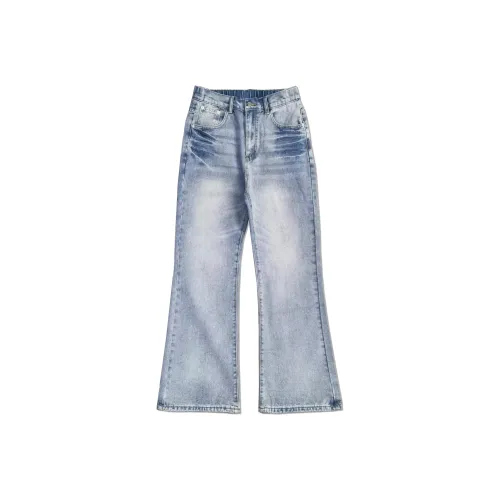 LANGWEIZHE Jeans Unisex Black Gray Color