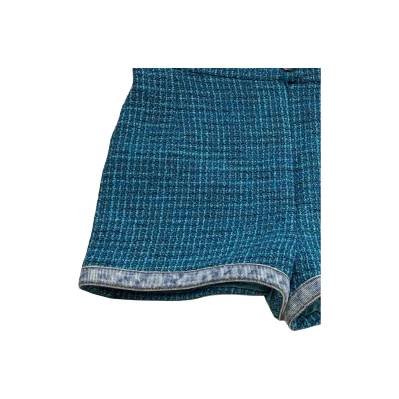 CHANEL 22P Casual Shorts Women's Peacock Blue-5
