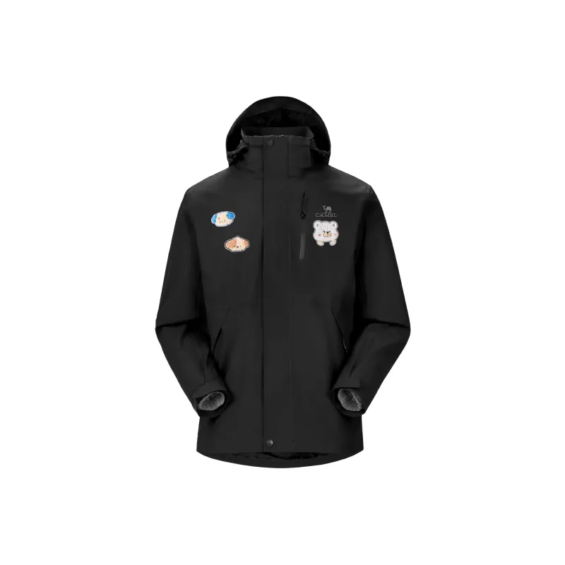 CAMEL All weather Waterproof, Thermal, And Windproof Windbreaker Jacket Unisex Black-0