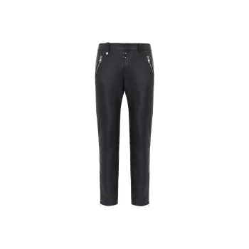 Alexander McQueen Mid Rise Leather Cropped Trousers