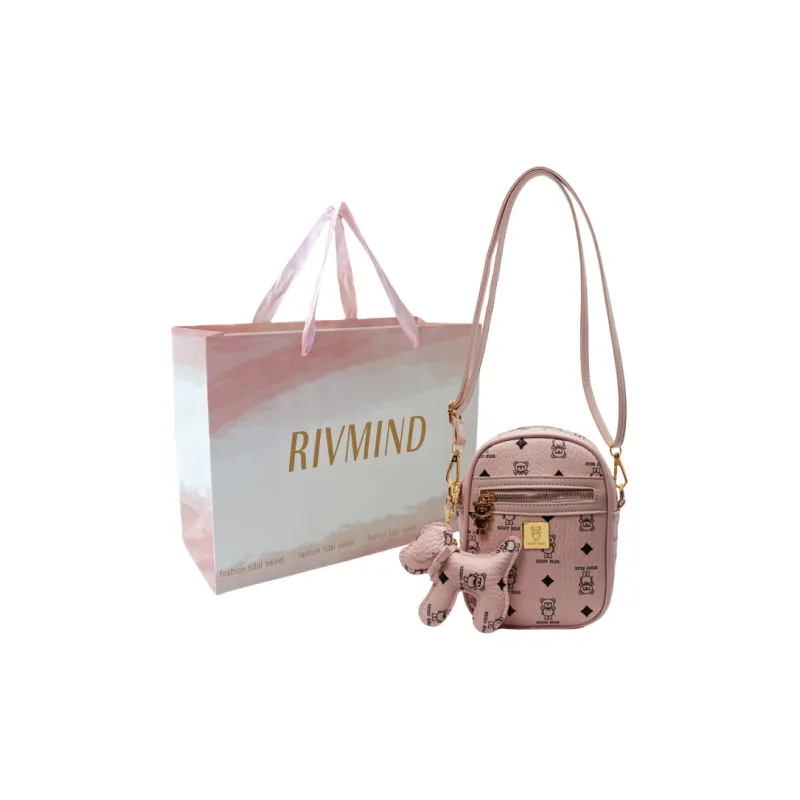 RIVMIND PU Shoulder Bag, Crossbody Bag Women's White/Pink/Coffee/Brown-7