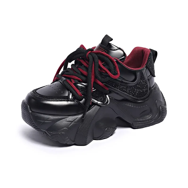 PLAY COBBLER Slip Resistant Lightweight Height Increasing Low Top Chunky Sneakers Unisex-4