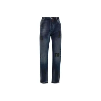 PALM ANGELS Midnight Logo Patch Pocket Jeans