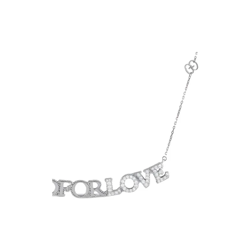 GUCCI 18K White Gold Blind For Love Diamonds Necklace-1