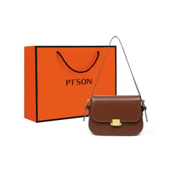 PT'SON Cow Leather Small Square Bag, Underarm Crossbody Bag, Shoulder Bag Regular Women's Multicolor