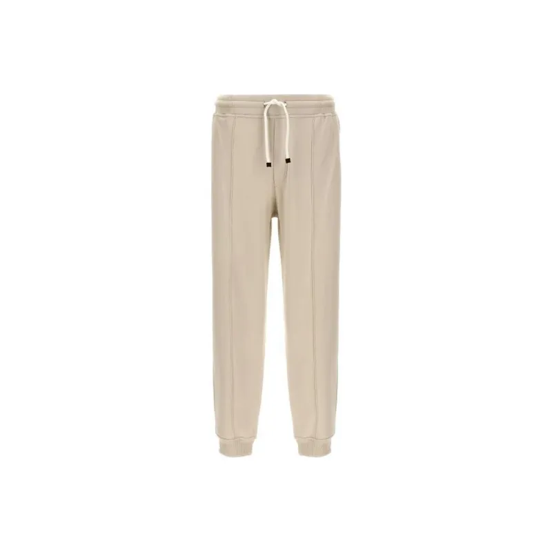 Brunello Cucinelli Knitted Sweatpants Men's Beige-0