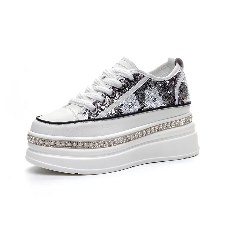 The Mystery Of Glamour Cushioning Height Increase Low Top Casual Shoes Women's-0