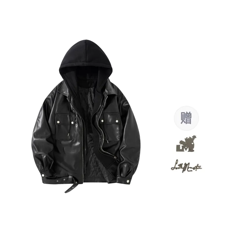 Love Monster Leather Jacket Unisex Black Hat-0