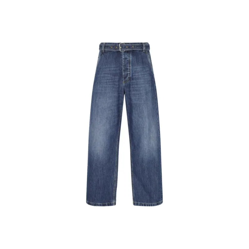 Bottega Veneta Belted Cargo Denim Trousers-0