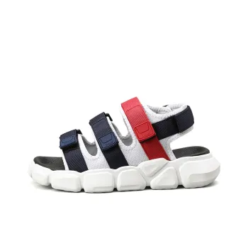 OUGLEMEN Beach Sandals Men White Blue/Beige/Black White