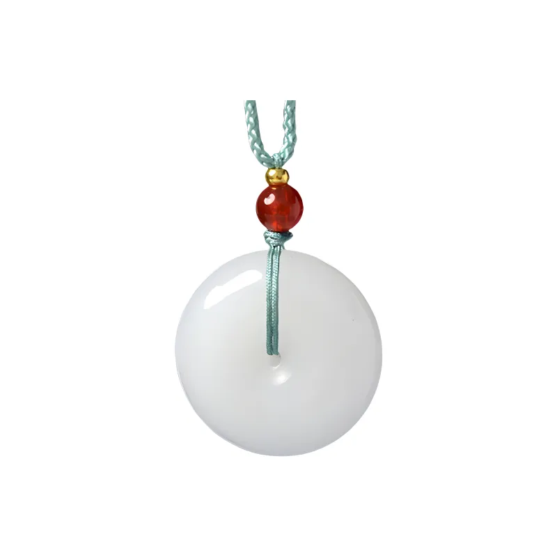 Xifeng Building Hetian Jade Necklaces Pale Greenish White Jade Women's-0