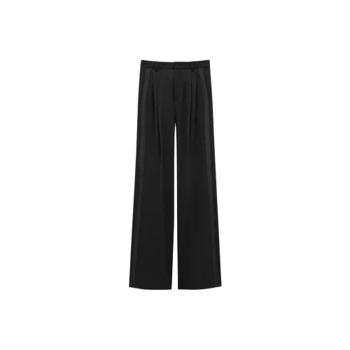 SAINT LAURENT Wide-leg Grain De Poudre Trousers