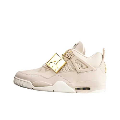Jordan Air Jordan 4 Mid Top Basketball Shoes Unisex Beige