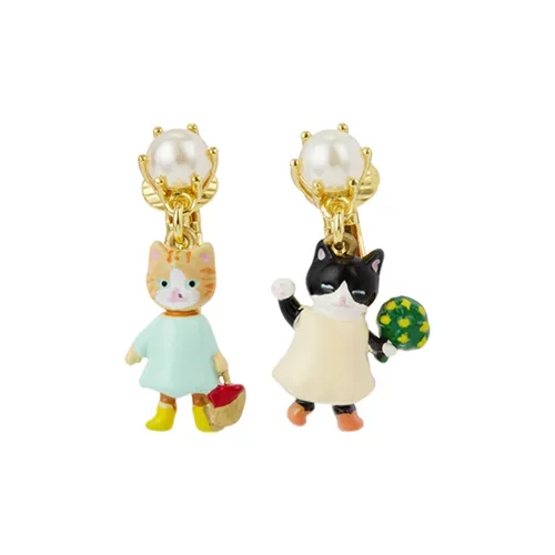 LES NEREIDES Gold Plated Clip On Earrings Women's Gold
