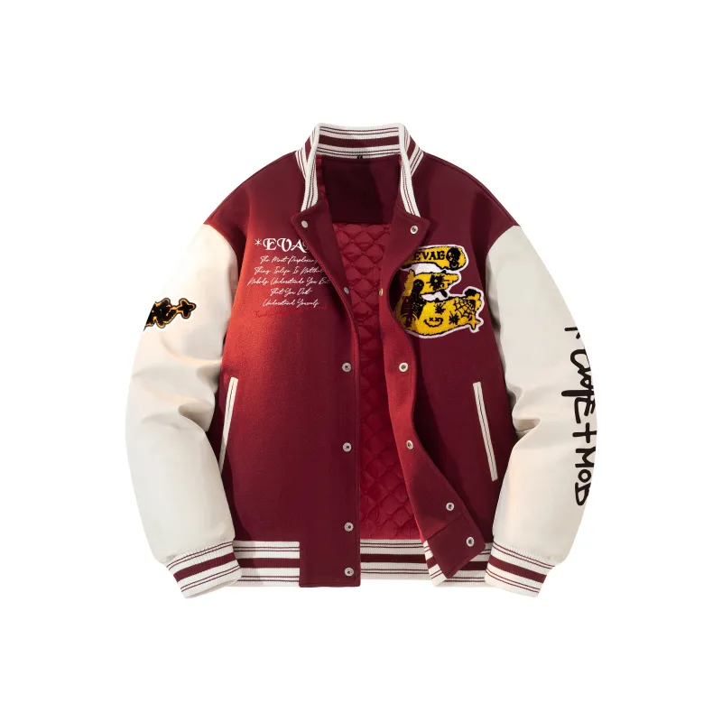 *EVAE+MOB Skull Series Baseball Jacket Unisex-5