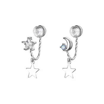 NVBBK S925 Silver Clip On Earrings Women's