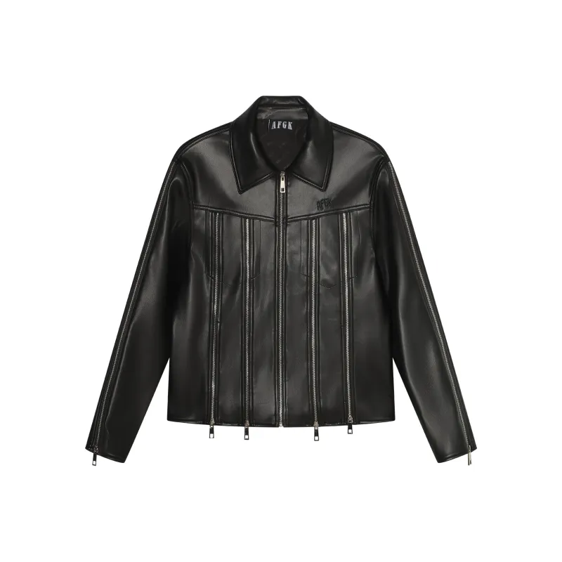 AFGK Leather Jacket Unisex Black-0