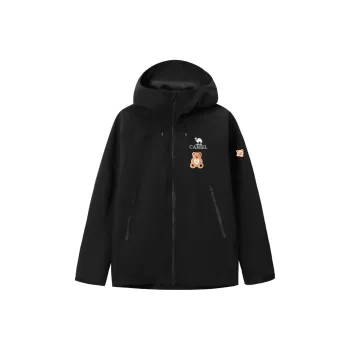 CAMEL All weather Water Resistant Windproof Warm Cold Resistant Windbreaker Jacket Unisex Black