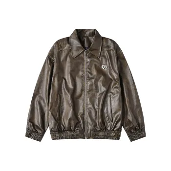 GEOFFREY B. SMALL Leather Jacket Unisex Coffee