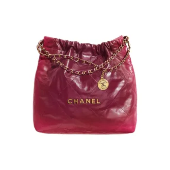 CHANEL 22Bag Calfskin Handbag Regular Women's Red/Dark Red