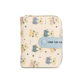 REDOO PVC Coin Purse Card Holder, Wallet Women's Light Blue/Green/Pink/Beige