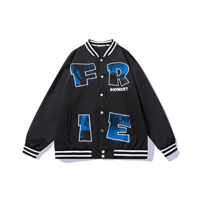 FireMonkey Baseball Jacket Unisex Black-0