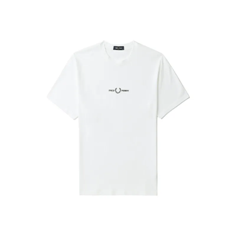 FRED PERRY Logo Embroidered Crewneck T Shirt-6