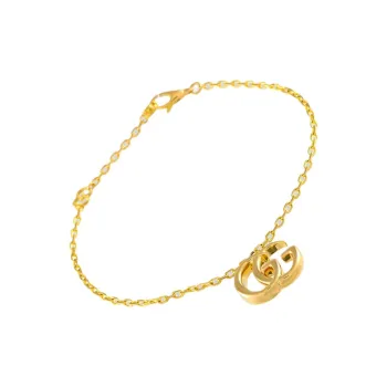 GUCCI 18K Yellow Gold Double G Bracelet