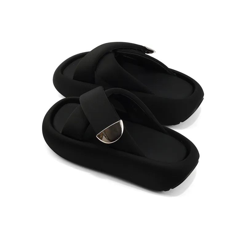 Uinnate Abrasion Resistant Slide Slippers Women's Black-1