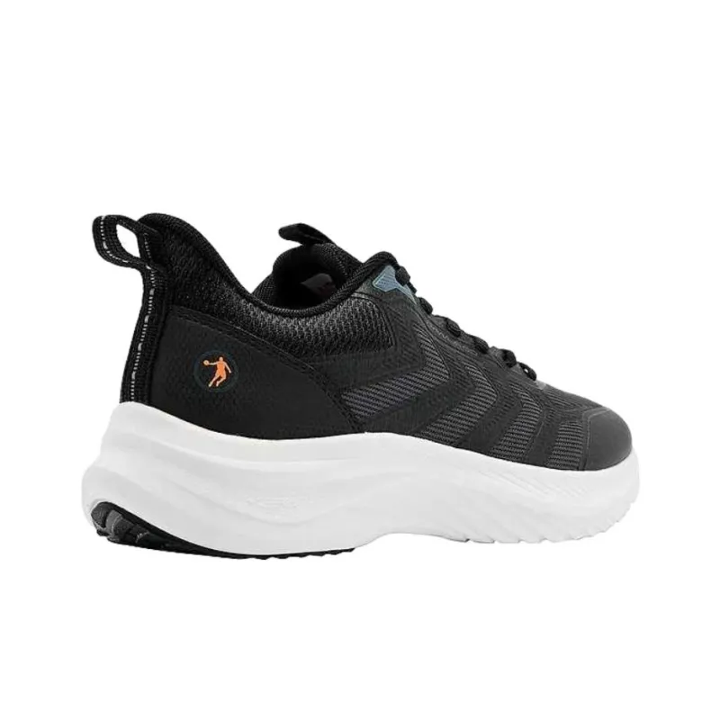 QIAODAN Wear resistant And Lightweight Low Top Casual Running Shoes Men's Black Atomic Orange-3