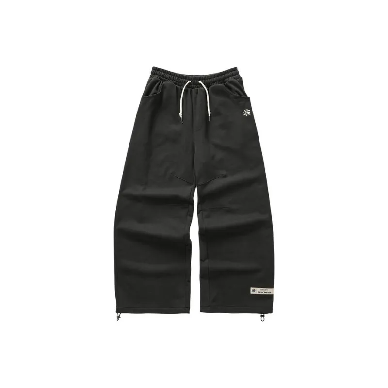 Skechers x Romantic Crown Knitted Sweatpants Unisex Leather Shoes Black-0