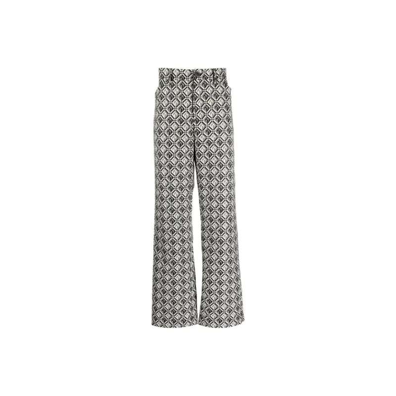 Marine Serre Logo Pattern Straight Leg Tailored Trousers-0