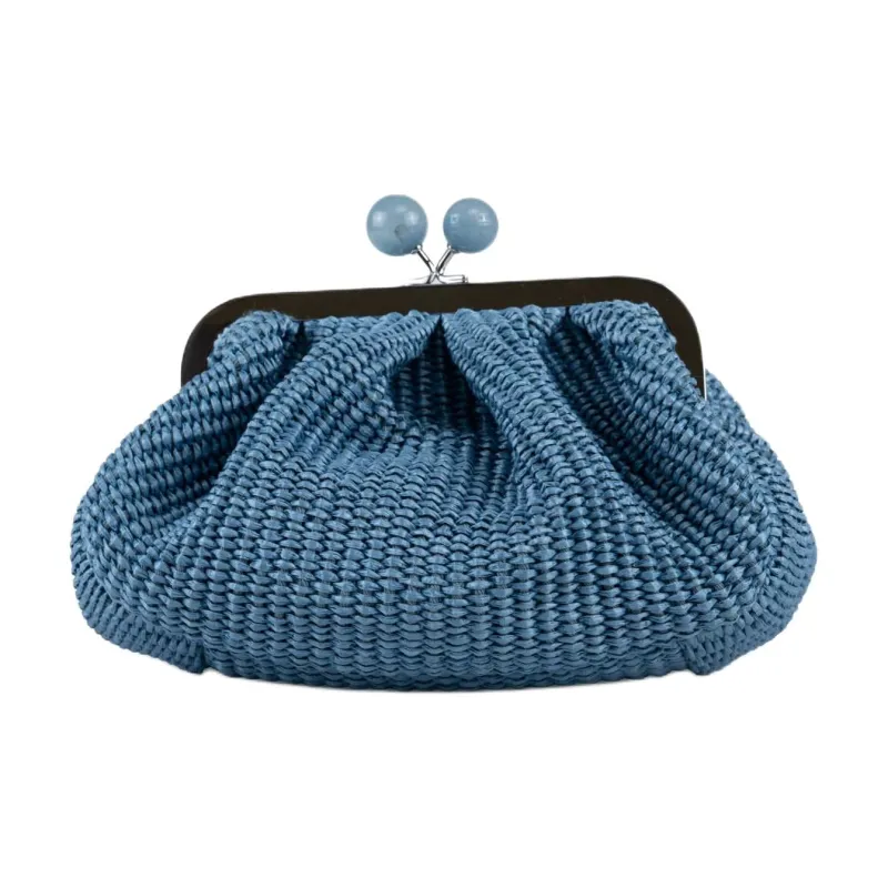 WEEKEND MaxMara Pasticcino Raffia Clutch Small Size Women's Sky Blue-2
