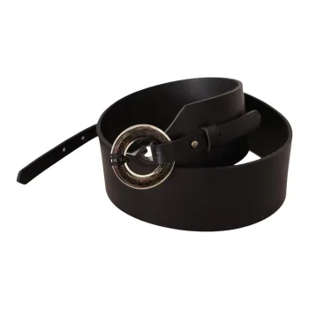 COSTUME NATIONAL Leather Belts Unisex Black Width 6CM