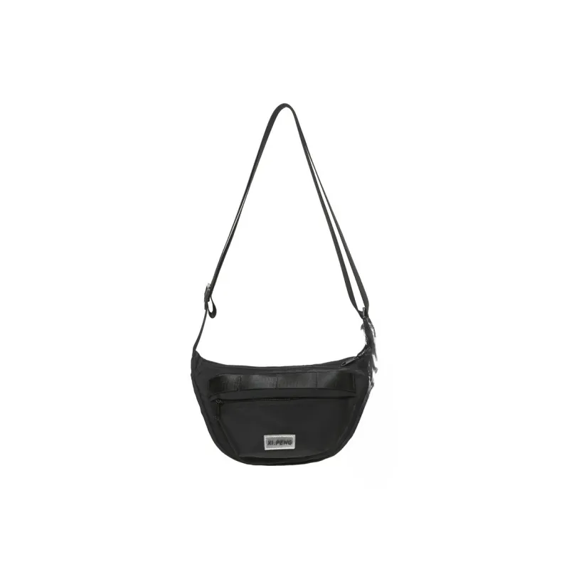 Yalu Nylon Shoulder Bag, Crossbody Bag Unisex Ecru/Black/Pink/Violet/Khaki/Peacock Blue-1