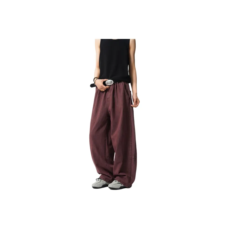 KEIRANDUN Jeans Unisex Burgundy-0