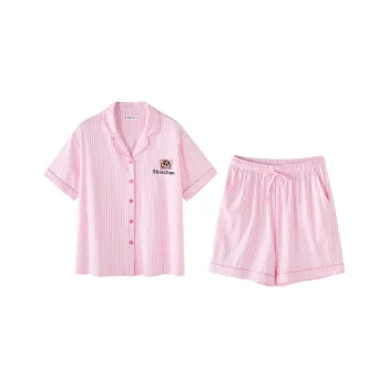 QINZUIMAO x Crayon Shinchan Pajama Set Women's Peach Blossom Pink