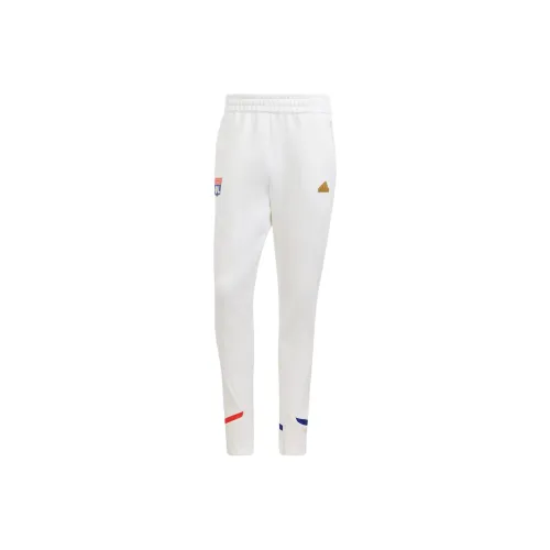 Adidas Olympique Lyonnais Knitted Sports Pants Men's White