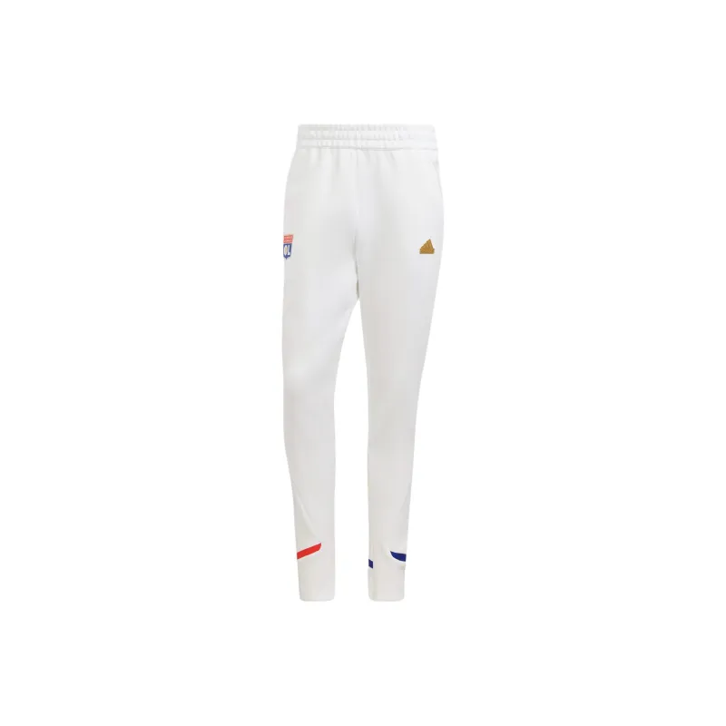 Adidas Olympique Lyonnais Knitted Sports Pants Men's White-0
