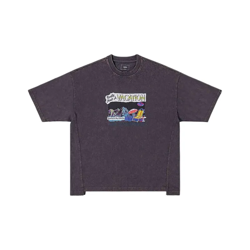 Vans T Shirts Unisex Gray Black-0