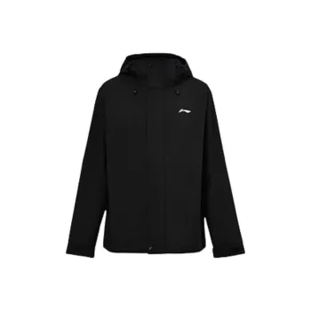 LiNing Badminton Series Windproof Wear Resistant Warm Water Repellent Windbreaker Jacket Unisex Black