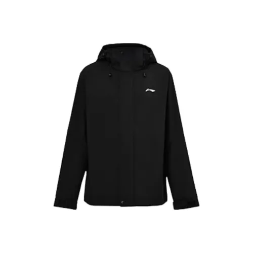 LiNing Badminton Series Windproof Wear Resistant Warm Water Repellent Windbreaker Jacket Unisex Black