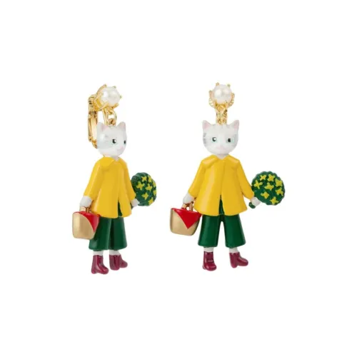 LES NEREIDES Brass Clip On Earrings Women's Yellow