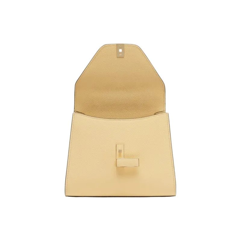 Valextra Iside Millepunte Calfskin One Shoulder Handbag Mini Women's Cream Yellow-2