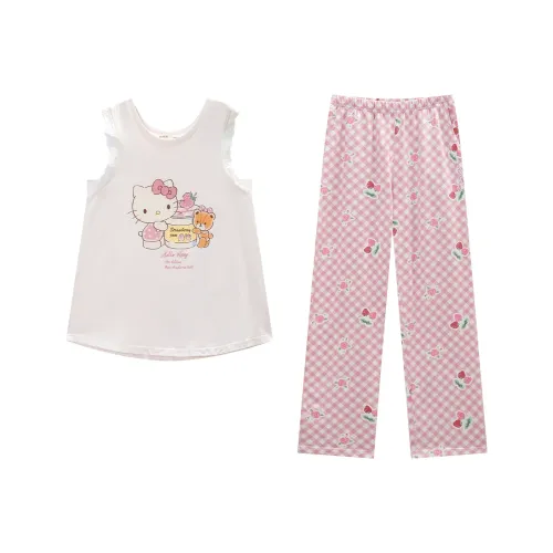 GUKOO x Hello Kitty Sanrio Series Pajama Set Women's Vanilla Powder