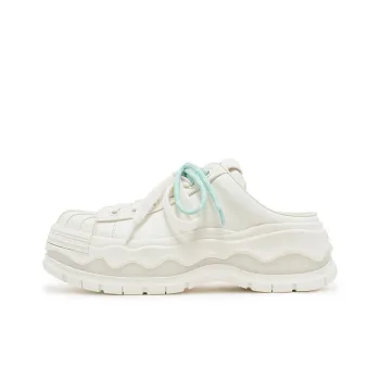 VITTORIO VENTURA Low Top Open Heel Skateboard Shoes Women's White